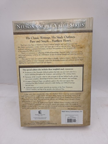 Matthew Henry's Concise Commentary on the Whole Bible Super Value Series V Good - Imagen 2 de 4