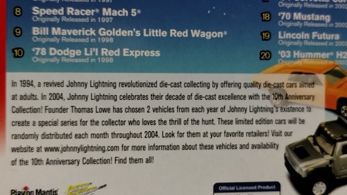 JONNY LIGHTING 10th Anniversary ED 2 Car Set "Little Red Wagon" & Lincoln Futura - Picture 23 of 23