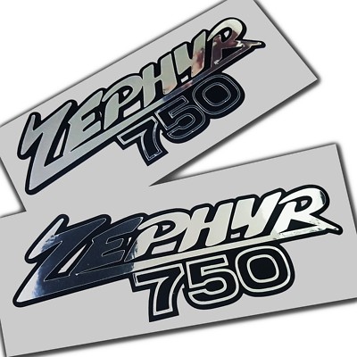 Zephyr 750 Silber Chrom auf Schwarz Aufkleber Maßgefertigt Grafiken X 2 120mm