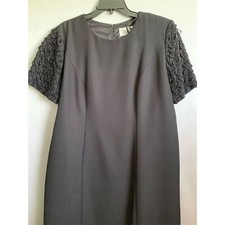 Jessica Howard Women's Size 14 Black Beaded Knee Length Evening Dress