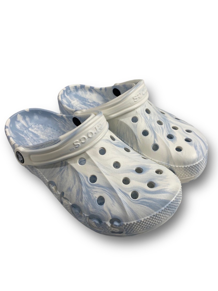 Crocs Womens Baya Clogs Blue Marble Sizes 8-9 Unisex Lightweight