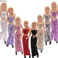 Multi-Color Sequin Clothes Set For 11.5in. Doll Top Pants Shoes Earrings Outfits