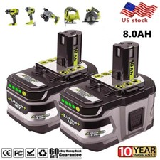 2-PACK For RYOBI 18V 8.0Ah P108 High Capacity Battery 18 Volt Li-Ion One Plus