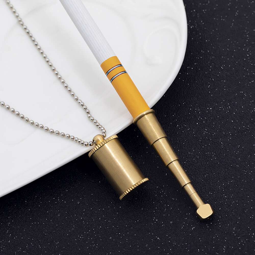 Vintage Telescopic Women Lady Slim Cigarette Extendable Holder Pendant  Necklace