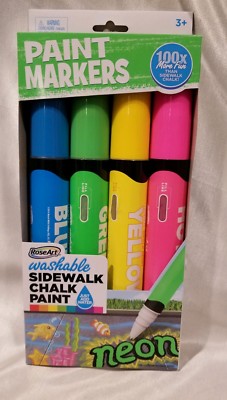 Rose Art Neon Paint Markers Washable Sidewalk Chalk Paint Markers piecs 
