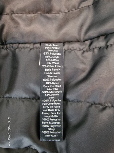 APT.9 Jacket Women's Large Black Gray Check Faux Fur Hooded Pockets Full Zip - Picture 17 of 17