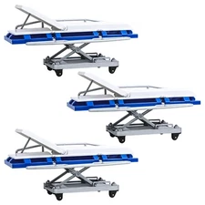 Set of 3 Blue and White Deluxe Moving Stretchers for WWE & AEW Wrestling Figures