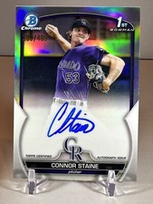 2023 Bowman Chrome 1st REFRACTOR RC ROOKIE AUTO Connor Staine /499 Rockies 🟣