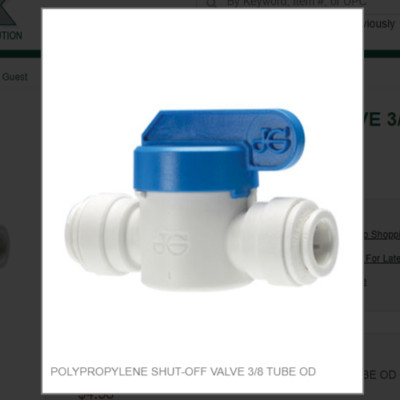 POLYPROPYLENE SHUT-OFF VALVE 3/8 TUBE OD #PPSV041212W | eBay