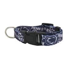 PENN STATE NITTANY LIONS DOG COLLAR ADJUSTABLE NYLON LE SMALL MEDIUM LARGE
