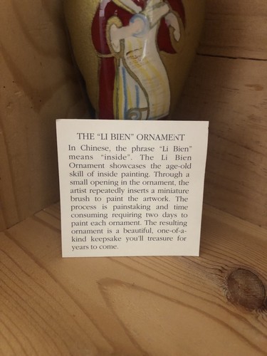 VTG Li Bien Pier One Christmas Ornament Inside Hand Painted 2000 Angel Teardrop - Picture 6 of 8