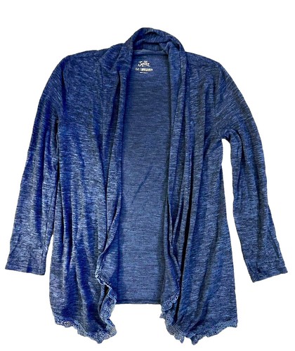Cardigan Fille Justice Taille 12/14 - Bleu, Manches Courtes, Coton/Acrylique - Bon État