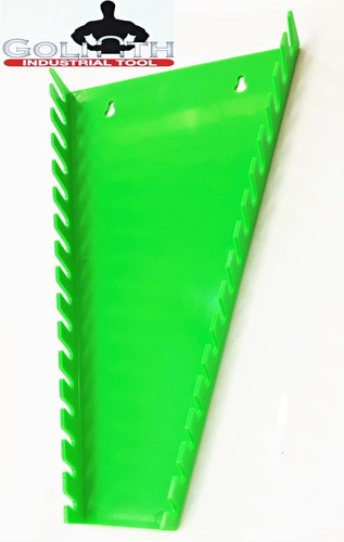 32 WRENCH GOLIATH INDUSTRIAL MOUNTABLE RACK HOLDER ORGANIZER TRAY LIME GREEN/RED - Picture 2 of 3