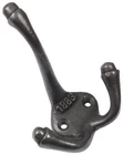 Wall Coat Hook Hangers Triple Cast Iron Industrial 1883 Lacquered Antique