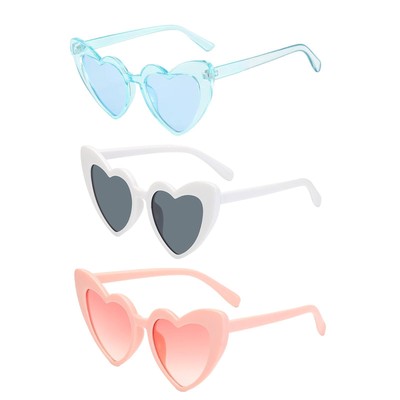 Lunettes De Soleil En Forme De Cœur – Transparentes Sans Monture – Rose Rouge – Pour Fêtes, Cosplay, été