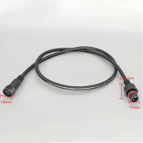 2 Pin IP67 Wasserdicht Strom Verlängerungskabel Stecker Buchse Lang 0,5M-10M - Picture 9 of 11