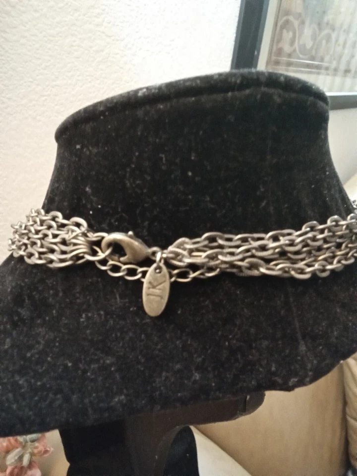 Jewel Kade Rare Charm "Dreams Have Wings" On 5 Strands Chain  Brass Necklace  - Imagem 4 de 4