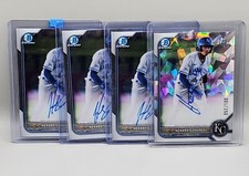 (4) HERARD GONZALEZ AUTO 2022 Bowman Chrome 1st 3 Base & Atomic Refractor /100