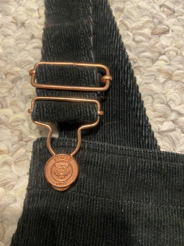 Kenzo Paris corduroy short overalls black w/rose gold accents girls Sz 14 EUC - Picture 6 of 8
