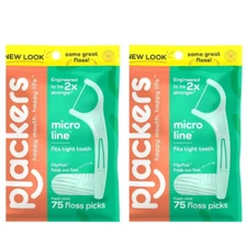 Plackers Micro Line Dental Floss Picks, Fresh Mint Flavor, 150 count