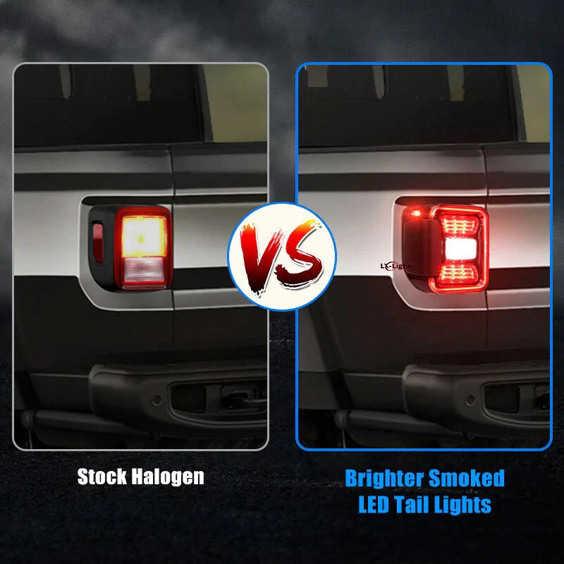 Par de luces traseras LED de humo para reemplazar halógenas para Jeep Gladiator JT 2020 2021 2022 Foto 2 de 4