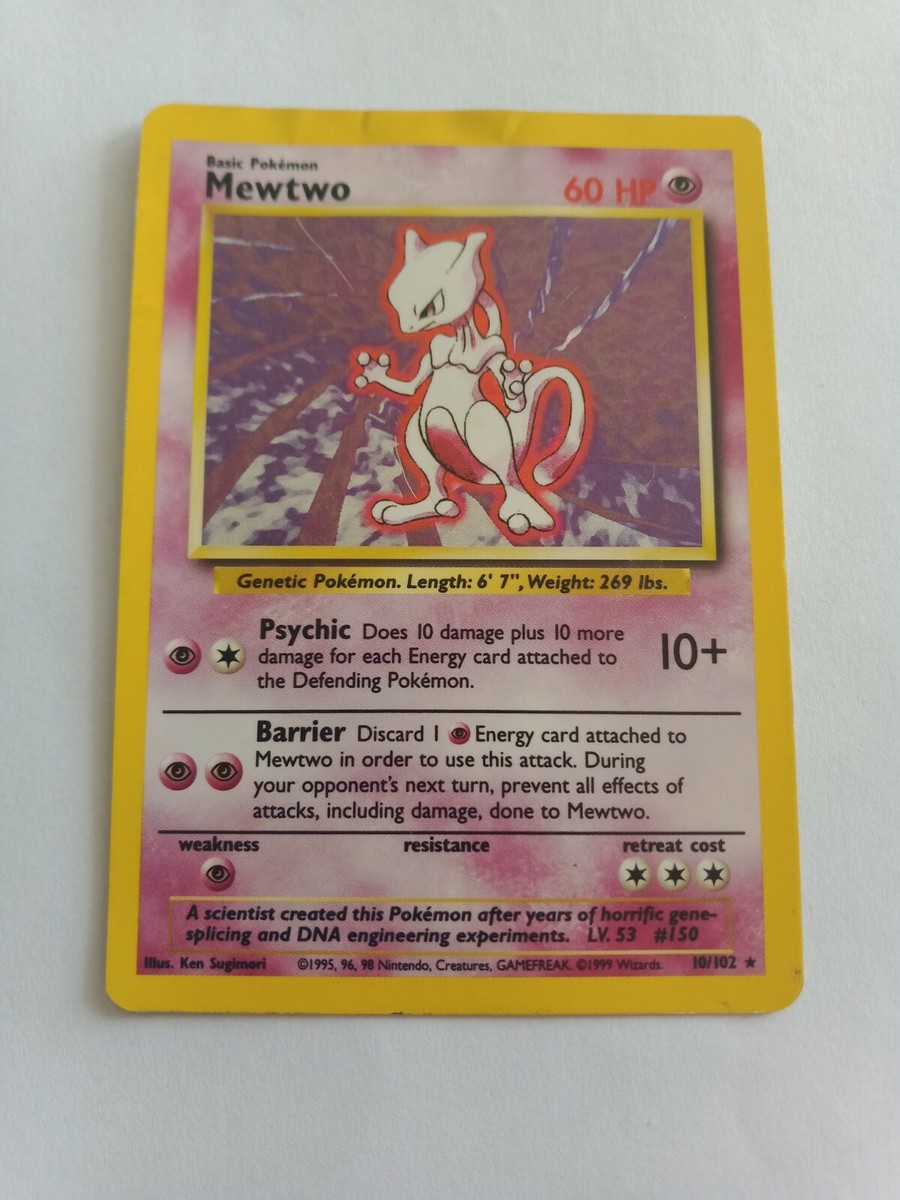 Holographic Mewtwo #10/102 Good Condition (Illustrated by