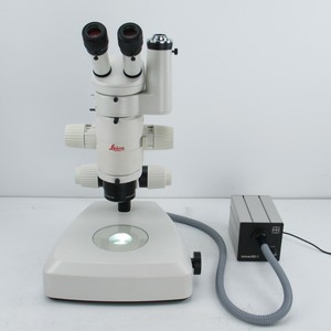 LEICA-MZ95-STEREO-MICROSCOPE-W-PLANAPO-0-63X-OBJ-16X-EYEPIECES-amp-LIGHT-STAND