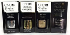 Cnd Shellac Gel Nail Polish SMALL size - Choose Any Base/Top Coat - 0.25oz/7.3ml