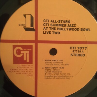 CTI ALL STARS LP CTS SUMMER JAZZ AT THE HOLLYWOOD BOWL | eBay