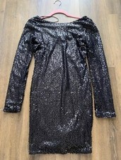 primark Black Sequinned Bodycon Mini Dress 10