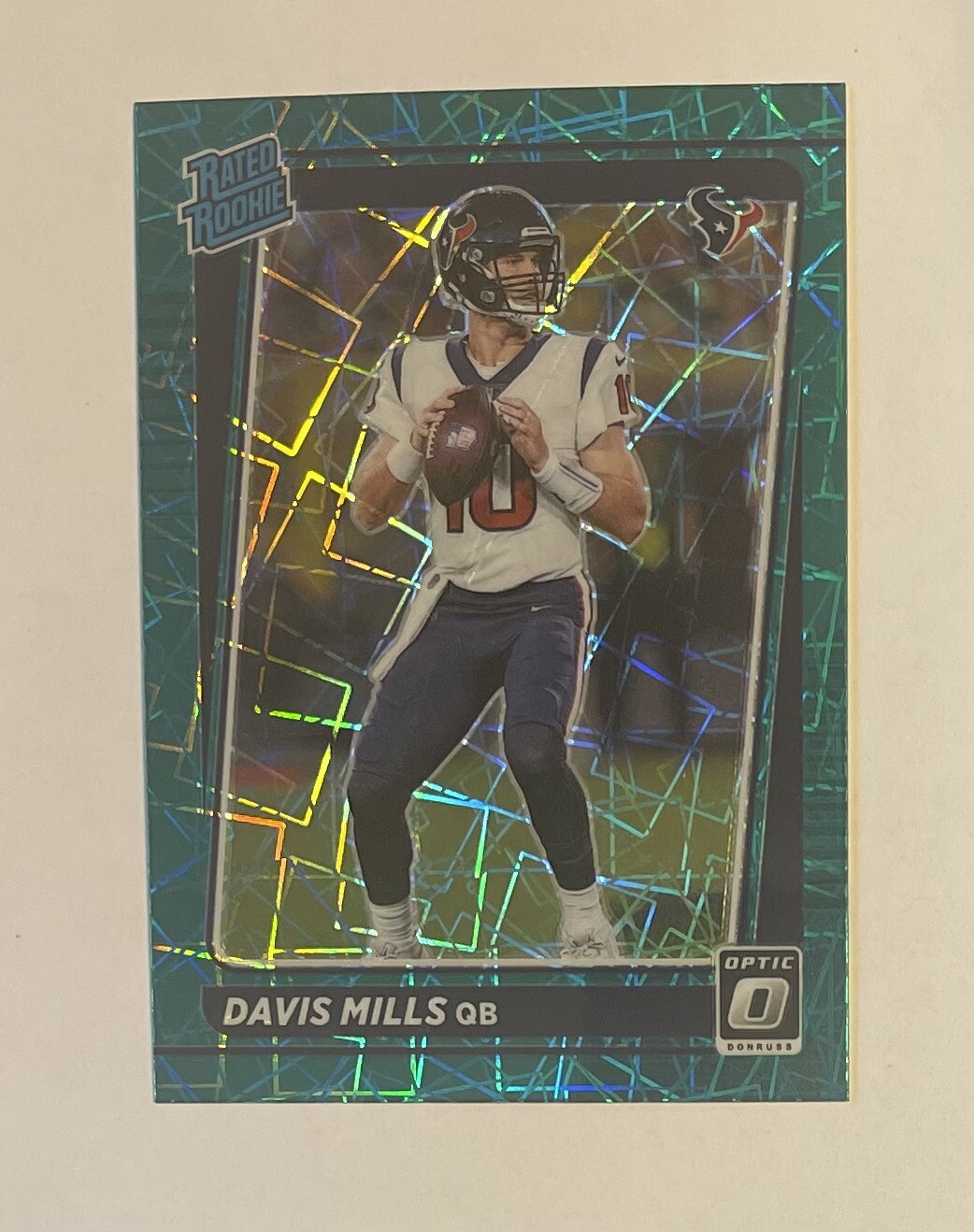 2021 Donruss Optic #222 Davis Mills Green Velocity RC Rated Rookie