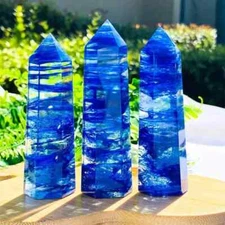 Natural Blueberry Quartz Tower Obelisk Healing Crystal Reiki Home Decor for Him