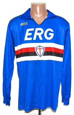 Football uniform/サンプドリア SAMPDORIA 1991 1992 HOME SHIRT FOOTBALL SOCCER JERSEY ASICS