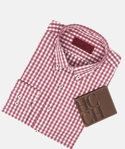 CAMISA CH CAROLINA HERRERA HOMBRE CUADROS VICHY ROJO TALLA 15 1/2 M | eBay