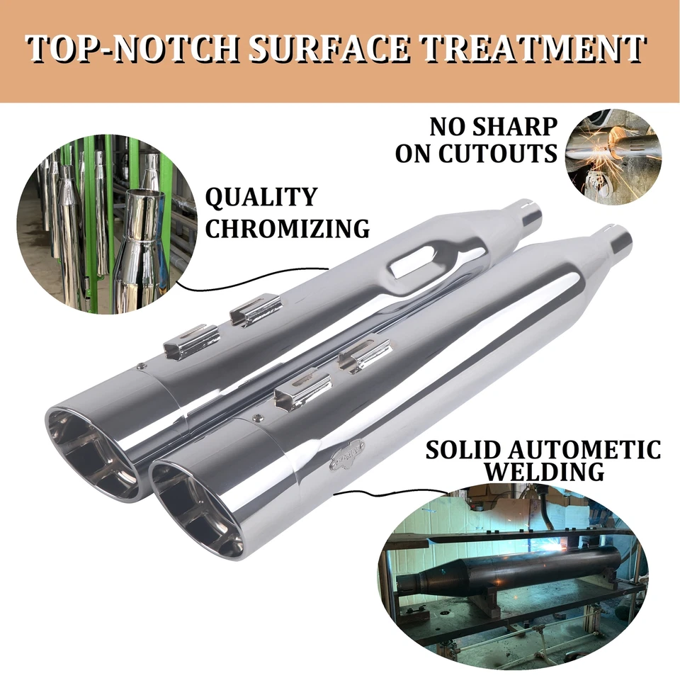 Silenciadores Sharkroad de 4,5" para Harley Touring Road Glide 1995-2016 mejora Foto 3 de 4