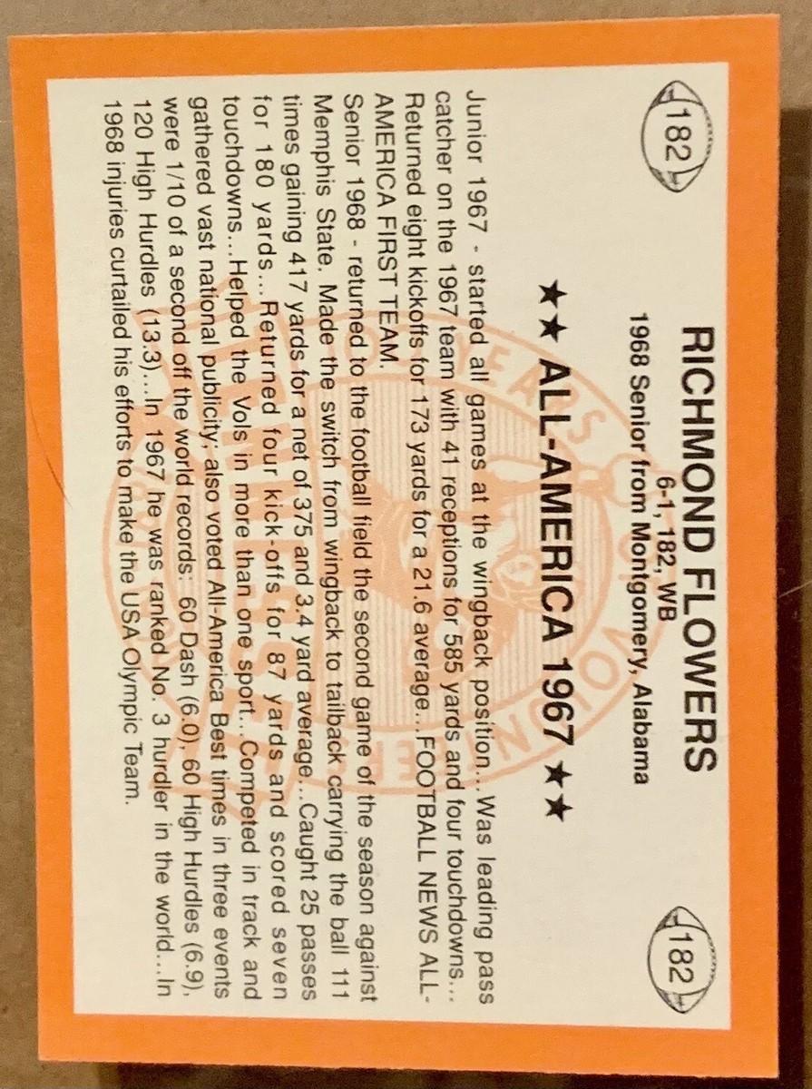 Richmond Flowers - Signed / Autographed - Tennessee Vols Football