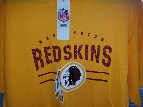 Washington Redskins T Shirt Yellow Red Original Retro Logo Native Chief Two Guns - Picture 4 of 11