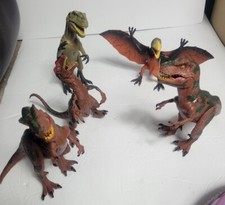 Lot of 5 dinosaur figurine/toys, realistic 5"-7"