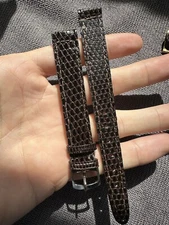 Vintage Watch Strap 16 mm Lizard Leather Nos L Size Proper Old School V31