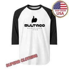 Bultaco Cemoto Motorcycles Barcelona 1958 Men's Raglan Black Size S-2XL