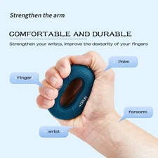 Hand Grip Strengthener Trainer&Finger Exerciser Silicone Adjustable 20-80LB Ring