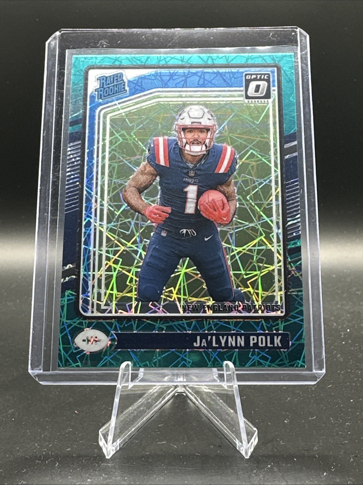 2024 Ja’Lynn Polk Panini Donruss Optic Teal Velocity Rated Rookie #240 SP