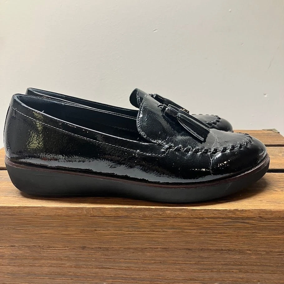 Mocasines Fitflop charol borla cómodos negros talla EE. UU. 8,5 UE 40 Foto 3 de 4