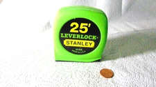 STANLEY Lever lock 25’ Tape Measure Green 30-925 Vintage Made In The USA-RARE