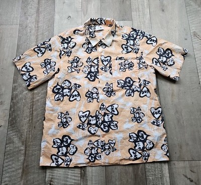 NN07 Mens Short Sleeve Button Up Size XL Printed Read Descript