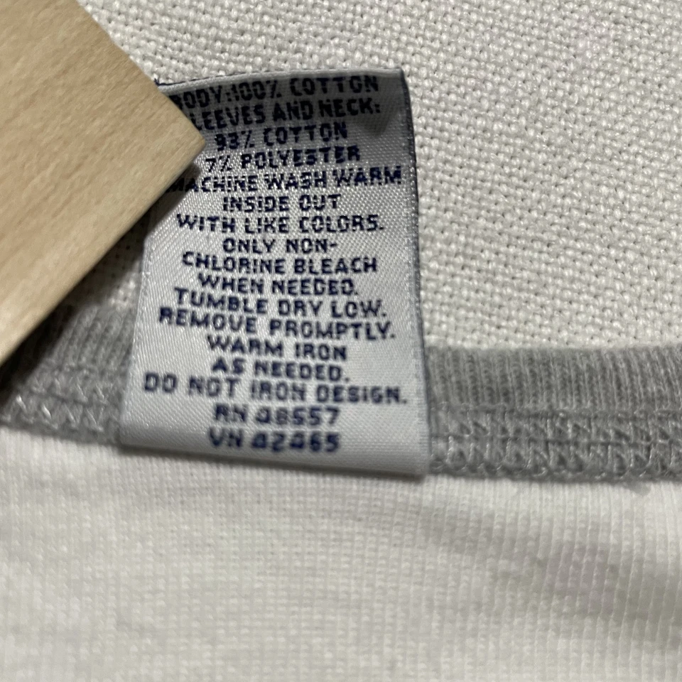 Винтажная футболка для девочек большой размер 14 белый серый с длинным рукавом реглан топ Y2K 2000-е - Изображение 4 из 4