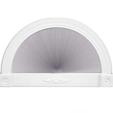 LUCKUP Arch Window Light Filtering Shades, Half Circle Round Pleated Blinds (...