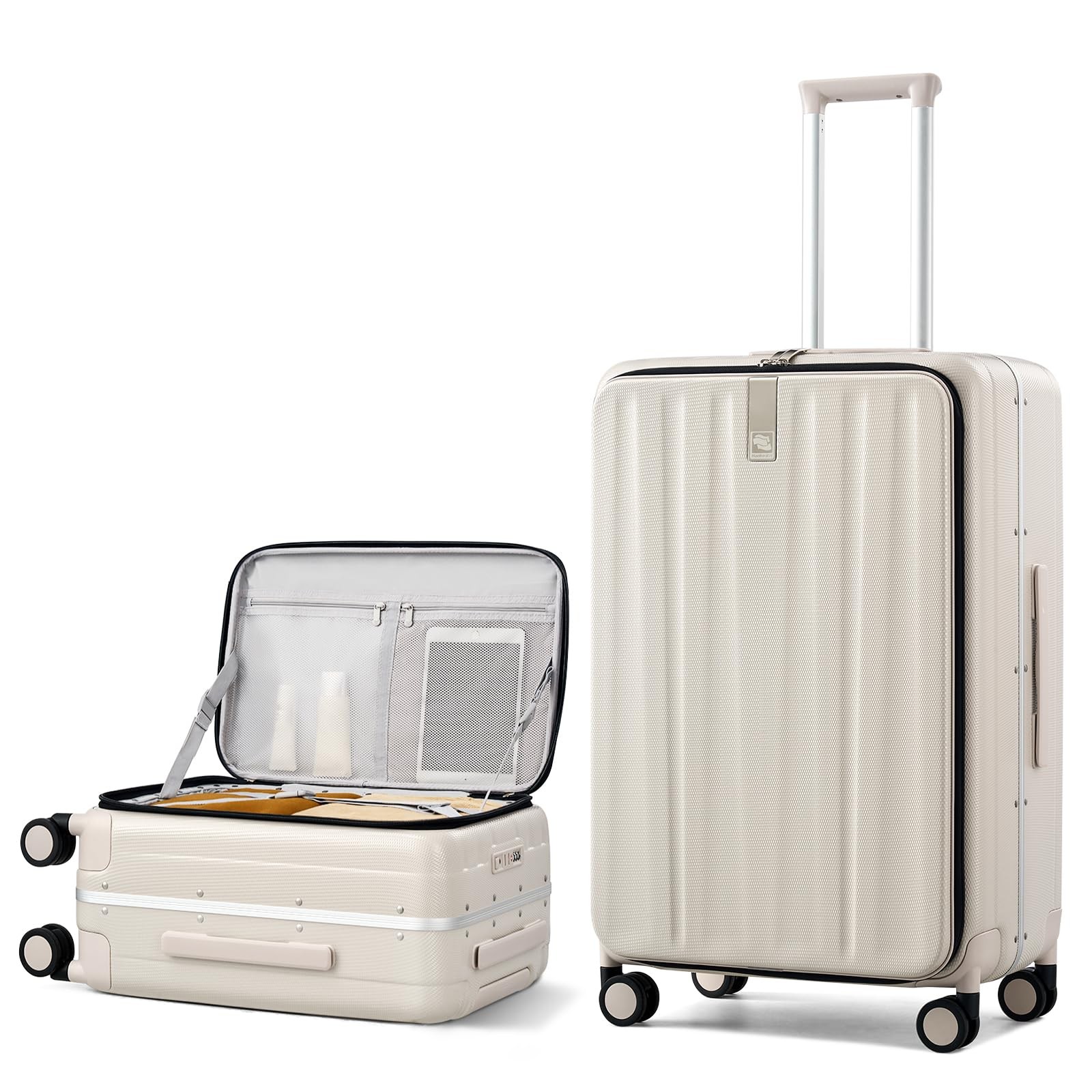 Suitcase Top Opening Aluminum Frame Travel Luggage Hard...