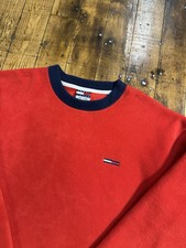 Vintage Tommy Jeans Fleece Pullover Sweatshirt Size L 90s Tommy Hilfiger