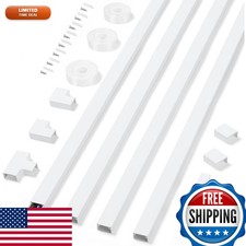 ZhiYo Extra-Long 13.12ft White Cable Raceway 4 Pack Cord Covers for Wall